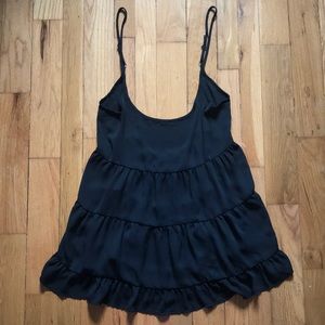 Black babydoll long spaghetti strap top